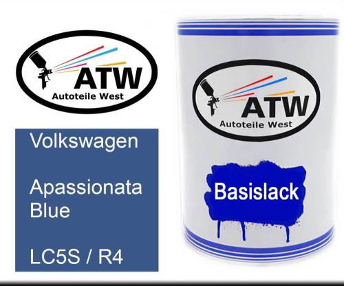 Volkswagen, Apassionata Blue, LC5S / R4: 500ml Lackdose, von ATW Autoteile West.